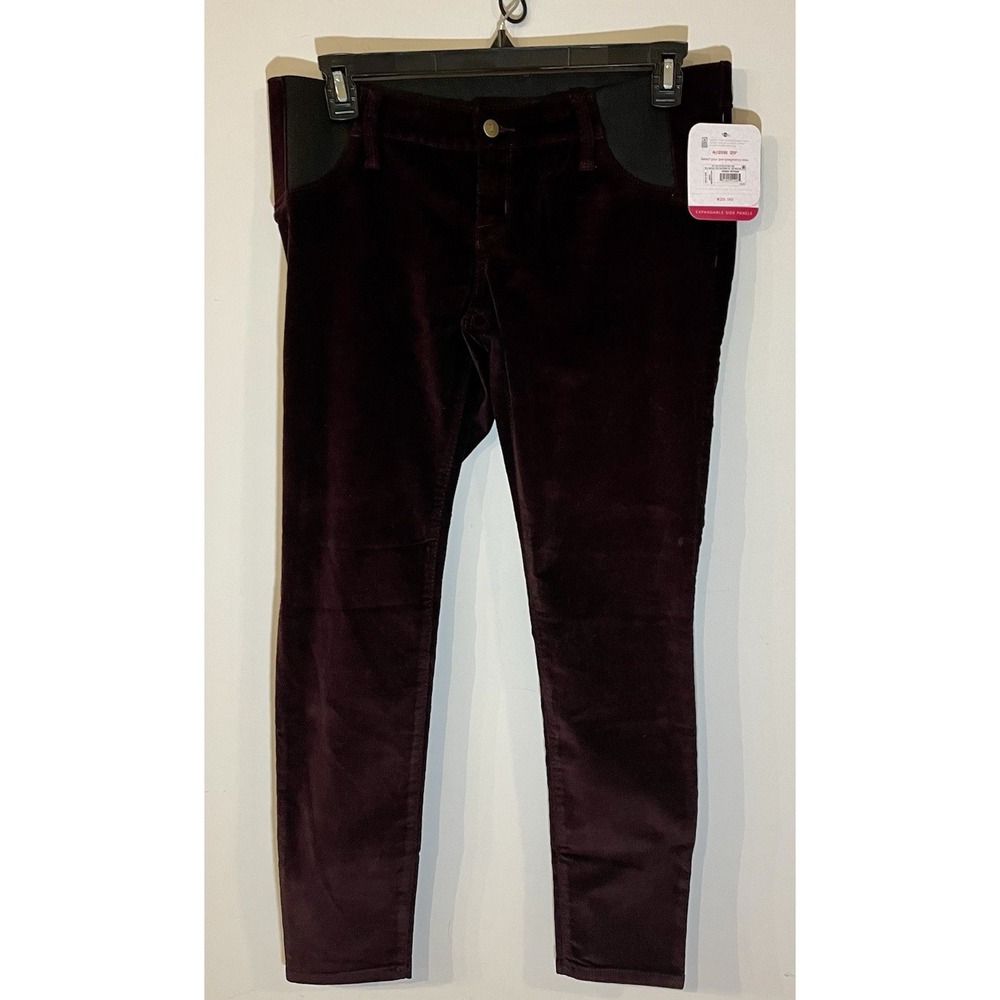 New Isabel Maternity Brown Velvet Pants Slacks Size 8 Elastic Stretch NWT SOFT M